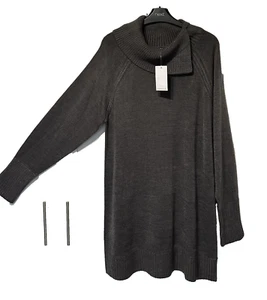 PAPAYA SIZE 14 / 16 - BNWT - LONG GREY JUMPER WITH FOLD OVER COWL NECKLINE - NEW - Picture 1 of 12