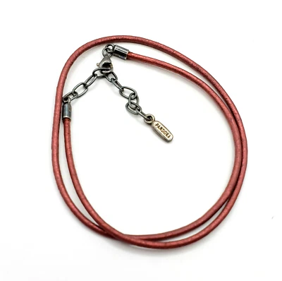 COLLAR DE CORDÓN DE CUERO ROJO PANDORA RETIRADO AUTÉNTICO BROCHE DE PLATA DE LEY 925 Foto 1 de 4