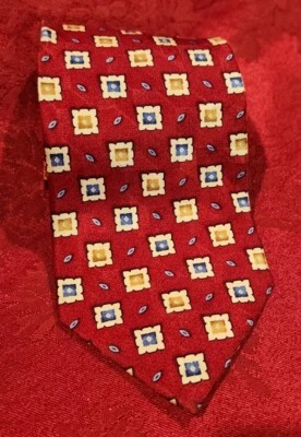 Corbata de cuello formal Roundtree & York para hombre 100 % seda hecha a mano en EE. UU. 58" X 4"  Foto 1 de 4