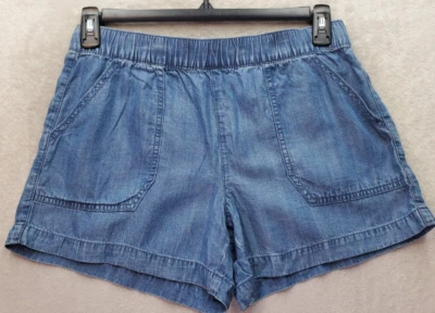 Natural Reflections Shorts Womens Small Blue Pleated 100% Lyocell Elastic Waist - Image 1 of 4