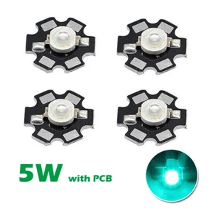 4x Chip LED SMD COB 5W con PCB Verde Alta Potenza Perline Luce - Foto 1 di 3