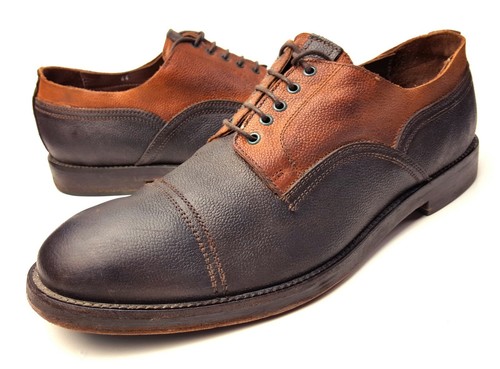 ACNE STUDIOS taglia 11 scarpe pelle grana punta a cappuccio bicolore marrone marrone marrone chiaro uomo 44