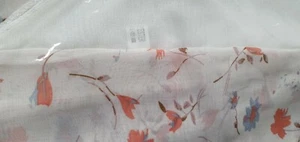 Flower Pattern Poncho - Ivory, Blue And Orange. One Size Fits All - Picture 1 of 2