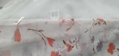 Flower Pattern Poncho - Ivory, Blue And Orange. One Size Fits All - Image 1 of 2