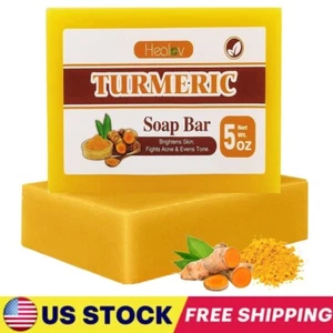 Turmeric Soap Bar for Hyperpigmentation, Dark Spots, Skin Brightening ( 1 Pack ) - Picture 1 of 8