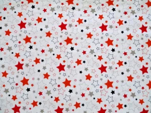 Sternenstoff, Basics Stars by Riley Blake, Baumwoll-Steppstoff, orange, grau - Bild 1 von 2