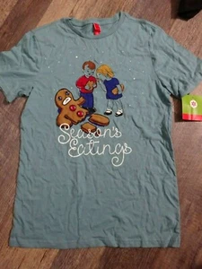 1 t-shirt shirt ~ SMALL ~ men women unisex funny holiday gingerbread man - Picture 1 of 8