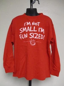 NEW Funny Graphic "I'm not small I'm fun sized!" Kids Large 7 Long-sleeve Shirt - Picture 1 of 1