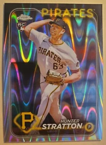 2024 Topps Chrome Update #USC137 Hunter Stratton Pittsburgh Pirates RC Wave Ref - Picture 1 of 2