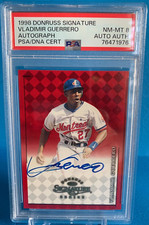1998 DONRUSS SIGNATURE VLADIMIR GUERRERO On Card Autograph PSA 8