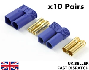 10 x EC5 (5mm bullet/banana) Male Female Connectors/Plugs Housing RC LiPo 12v - Picture 1 of 5