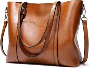 Womens Leather Purses and Handbags Top Handle Satchel Bags Tote Bags 1brown - Picture 1 of 6