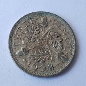 1928 Threepence Silbermünzen Lot 1 - Bild 1 von 2