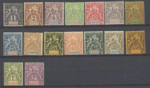 Colonies Françaises GABON N°16 à 31 N* Cote 370€ N3009 - Foto 1 di 2