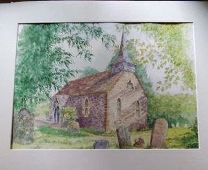 Plaitford Church, ORIGINALGEMÄLDE, ungerahmt, portofrei! - Bild 1 von 1