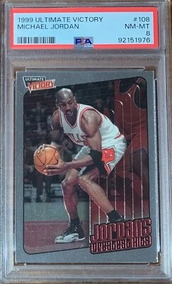 1999 Ultimate Victory Basketball #108 Michael Jordan Chicago Bulls PSA 8 Pop 1 - Image 1 of 2