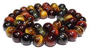 😏 Mehrfarbiges Tigerauge Perlen Kugeln 8 mm Edelsteinperlen Strang für Kette 😉 - Picture 1 of 1
