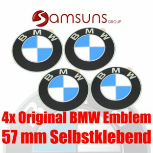 4x ORIGINAL BMW Logo Radnaben Emblem 57 mm Plakette Felgenemblem selbstklebend