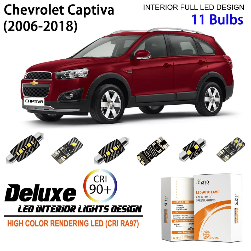 Kit de luces interiores LED para Chevrolet Captiva 2006-2018 bombillas domo blancas Foto 1 de 4