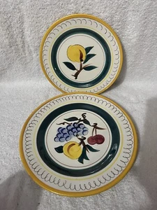 Vintage STANGL POTTERY 2 TIERED PLATES CENTER W/ HOLES  Exc Condition Fruits - Picture 1 of 16