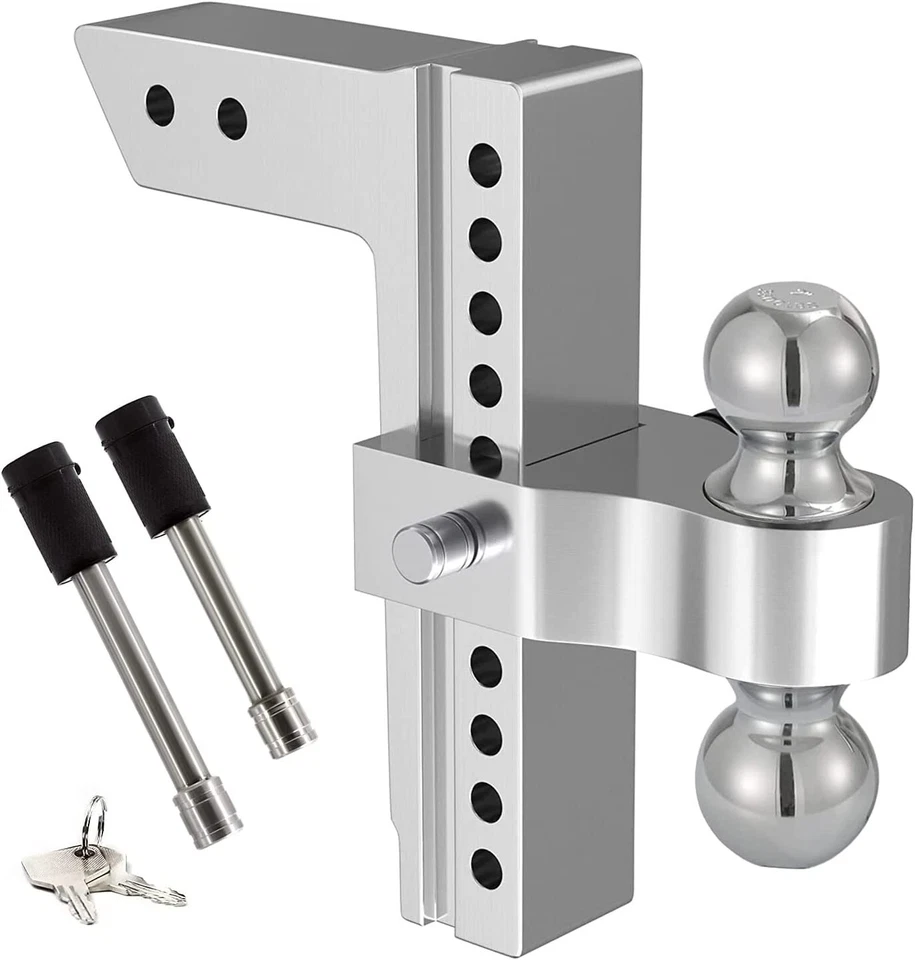 2.5" Receiver 10" Drop/Rise Adjustable Tow Hitch Dual Ball Mount Trailer 18500lb - Image 1 of 4