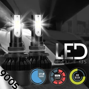 2Pcs 9005 Total 195000LM 1300W LED Headlight Kit High Beam 6000K - Picture 1 of 12