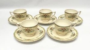 5 Antique Grindley Gosforth Demitasse Cups and Saucers - Picture 1 of 4