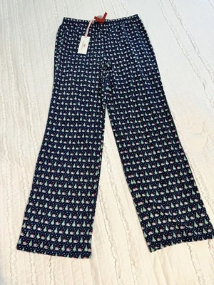 Vineyard Vines Girls Large 14 Lounge Pajama Pants Whale Christmas Santa Navy NWT - Image 1 of 4