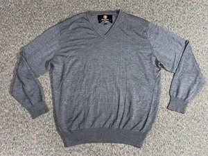 Manchester United Football Soccer Merino Wool Knit V-Neck Sweater Men's Size L - Picture 1 of 13