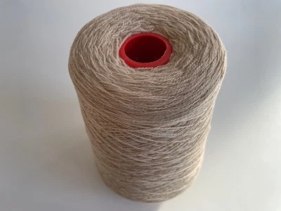 Hinchliffe 100% Lambswool Knitting 2/17nm Yarn Cone Beige Oatmeal 193, 389g - Image 1 of 4