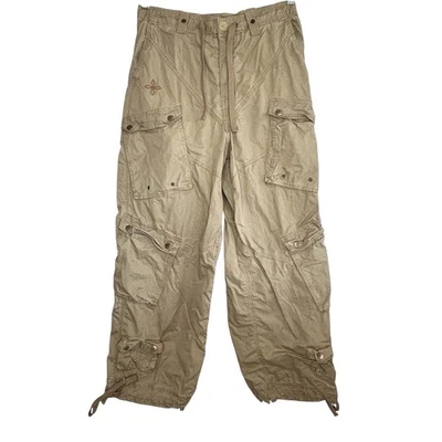 Pantalones cargo SMFK WildWorld pequeños Y2k caqui pierna ancha ropa de calle holgada tecnología grunge Foto 1 de 4