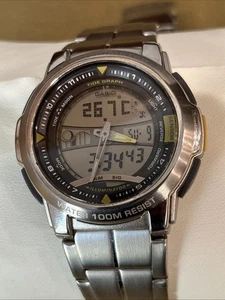 Reloj Casio 4335 Digital y Analógico Japón Mov't Tono Plata Estuche y Correa. Correr. - Imagen 1 de 16