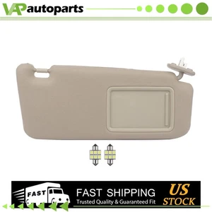 Passenger Sun Visor For 09-16 Toyota Venza w/Sunroof Beige + Mirror Light - Picture 1 of 24