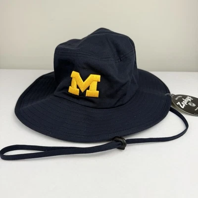 NCAA Michigan Wolverines Zephyr Mens Cotton Safari Bucket Fishing Large XL Hat - Image 1 of 4