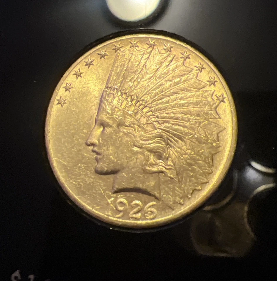 Indio de oro de $10 de 1926 - detalles llamativos con brillo, perfecto para clasificar - MEJOR Foto 1 de 4