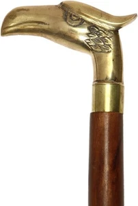 Vintage Walking Stick with Eagle Shape Handle Sheesham Wood Decorative Canes ... - Picture 1 of 2