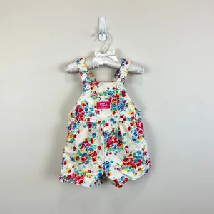 Vintage OshKosh B'gosh Floral Shortall Baby Girl 3-6 Months - Picture 1 of 8