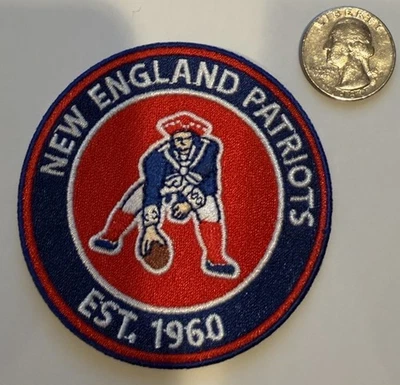 PARCHE HIERRO BORDADO ESTILO VINTAGE PATRIOTAS DE NUEVA INGLATERRA. ¡HERMOSO!  "3""x 3""" Foto 1 de 3