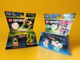 Lego Dimensions Fun Pack Lot of 2 Lego Movie Unikitty PowerPuff Girls Buttercup