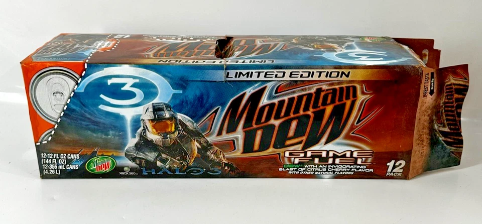 Mountain Dew Game Fuel Halo 3 Master Chief  Limited Edition 12 Pack Empty Cans - Image 1 of 4