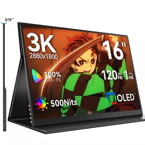 16 Zoll 3K OLED Portable Monitor 2880x1800 USB-C HDMI Eye Care Tragbarer Monitor - Bild 1 von 9
