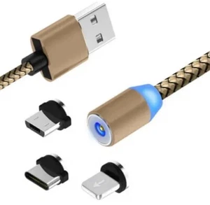 3 in 1 Universal Magnetic USB Charging Cable For iPhone Type C Micro USB - Picture 1 of 9