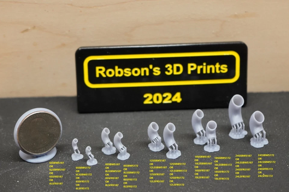 DIORAMA PIPE FITTINGS - ELBOWS, MULTIPEL SIZES, SCALES HO (1/87) AND 1/72 - Image 1 of 1