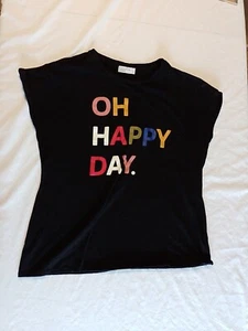 Ladies T Shirt Papaya Size 12 Cap Sleeves Black 24248 - Picture 1 of 13