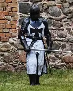 Conjunto de cuerpo completo caballero templario negro medieval armadura traje de Halloween sin paños - Imagen 1 de 3