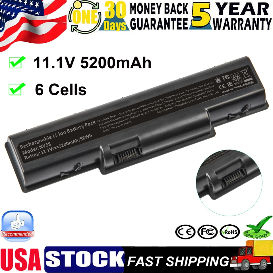 Bateria para Gateway NV52 NV53 NV56 Acer AS09A31 AS09A61 AS09A51 AS09A41 AS09A71 - Imagem 1 de 4