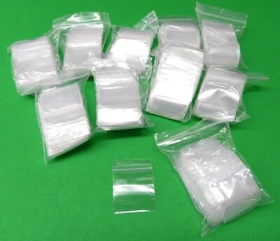 1000 RECLOSEABLE 2MIL Clear Poly Bags 1.5"x1.5" / 38x38mm 1-1/2" Baggies 2 mil - Image 1 of 4