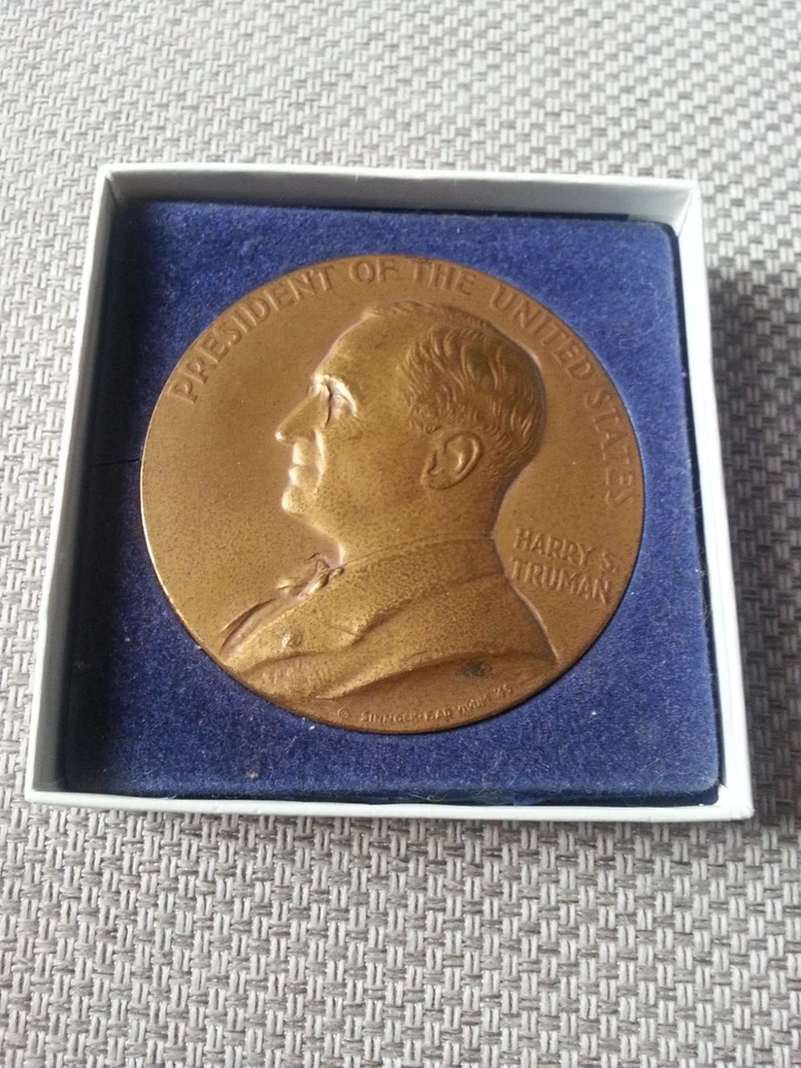 PRESIDENTE HARRY S. TRUMAN, MEDALLA INAUGURACIÓN BRONCE PESADO, 1945, 1949, Foto 1 de 4
