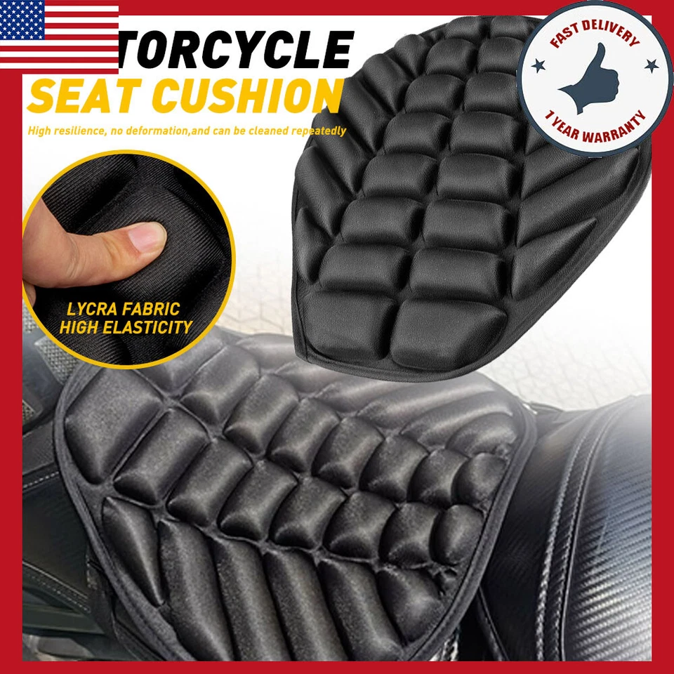 Cojín de espuma amortiguador para asiento de motocicleta almohadilla transpirable para alivio de presión Foto 1 de 4