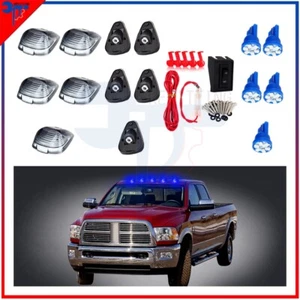 5x Smoke Super Blue LED Cab Clearance Marker Lights For 99-16 Ford F-250/350/450 - Foto 1 di 9